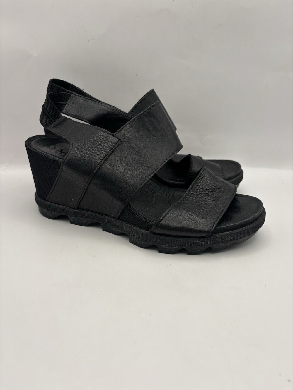 Sorel Joanie II Slingback Wedge Black Sandals Women Size 7